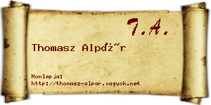 Thomasz Alpár névjegykártya